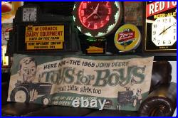 Scarce 1965 John Deere Pedal Tractor Erle Toy For Boys Dealer Paper Banner Sign