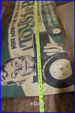 Scarce 1965 John Deere Pedal Tractor Erle Toy For Boys Dealer Paper Banner Sign