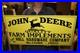 Scarce_John_Deere_Quality_Farm_Implements_Tractor_Tin_Tacker_Embossed_Sign_NICE_01_nuwh