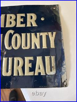 Scarce Marion County Farm Bureau Member Embossed Tin Tacker Sign