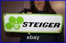 Steiger Farm Tractor Gas Oil John Deere 18 Embossed Metal Sign