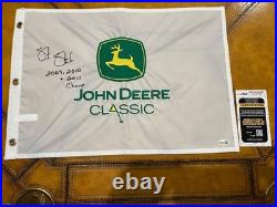 Steve Stricker Signed John Deere Classic Golf Flag With 2009, 2010, 2011 Jsa Coa