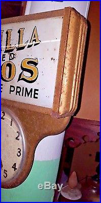 UNADILLA Doweled SILOS Keep Ensilage Prime New York 1930's Clock & Sign RARE NR