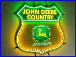 US STOCK John Deere Farm Tractor 24x20 Vivid LED Neon Sign Light With Dimmer