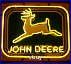 US STOCK John Deere Quality Farm Equipment 20x16 Neon Sign Light HD Vivid Sign