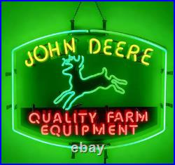 US STOCK John Deere Quality Farm Equipment 24x20 Neon Sign Light HD Vivid