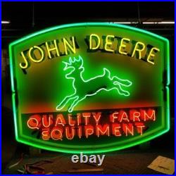 US STOCK John Deere Quality Farm Equipment 24x20 Neon Sign Light HD Vivid Beer