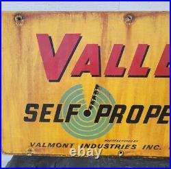 VALLEY SELF-PROPELLED IRRIGATION PORCELAIN SIGN VINTAGE HEAVY 32 x 17.5