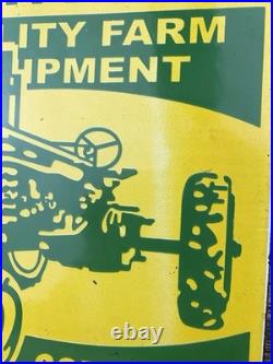 VINTAGE 12x9 JOHN DEERE FARM EQUIPMENT PUMP STATION PORCELAIN GAS OIL SIGN