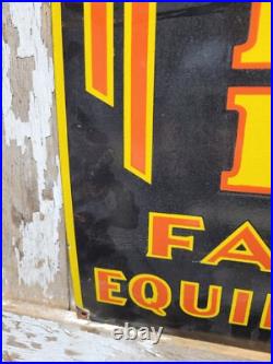 VINTAGE 1940s JOHN DEERE PORCELAIN SIGN 4Ft FARMING TRACTOR FARM EQUIPMENT SALES