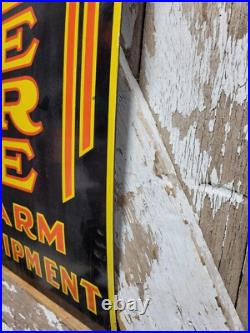 VINTAGE 1940s JOHN DEERE PORCELAIN SIGN 4Ft FARMING TRACTOR FARM EQUIPMENT SALES