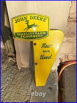 VINTAGE 1960s John Deere Sign Porcelean Original Dealer Headquarters Full Line