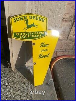 VINTAGE 1960s John Deere Sign Porcelean Original Dealer Headquarters Full Line