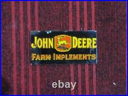 VINTAGE JOHN DEERE FARM IMPLEMENTS PORCELAIN ENAMEL METAL SIGN 6 x 3