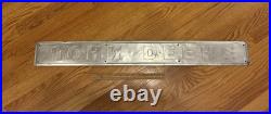 VINTAGE JOHN DEERE LONG METAL SIGN Tractor Bulldozer Farm Vehicle Badge Emblem