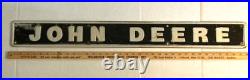 VINTAGE JOHN DEERE METAL ADVERTISING EMBLEM/SALES SIGN-JOHN DEERE TRACTOR-4x36