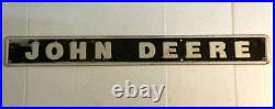 VINTAGE JOHN DEERE METAL ADVERTISING EMBLEM/SALES SIGN-JOHN DEERE TRACTOR-4x36