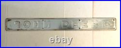 VINTAGE JOHN DEERE METAL ADVERTISING EMBLEM/SALES SIGN-JOHN DEERE TRACTOR-4x36