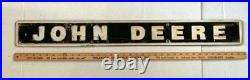 VINTAGE JOHN DEERE METAL ADVERTISING EMBLEM SIGN FOR A JOHN DEERE TRACTOR-4x36