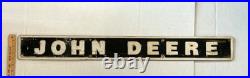 VINTAGE JOHN DEERE METAL ADVERTISING EMBLEM SIGN FOR A JOHN DEERE TRACTOR-4x36