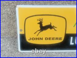 VINTAGE JOHN DEERE MULTI-LUBER LUBRICANTS PORCELAIN SIGN 12x5inch VINTAGE JOHN DEERE MULTI-LUBER LUBRICANTS PORCELAIN SIGN 12x5inch