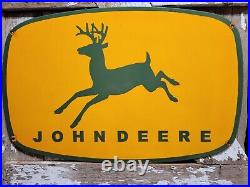 VINTAGE JOHN DEERE PORCELAIN SIGN 30x19 OLD FARM TRACTOR EQUIPMENT SERVICE SHOP VINTAGE JOHN DEERE PORCELAIN SIGN 30x19 OLD FARM TRACTOR EQUIPMENT SERVICE SHOP