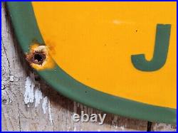 VINTAGE JOHN DEERE PORCELAIN SIGN 30x19 OLD FARM TRACTOR EQUIPMENT SERVICE SHOP VINTAGE JOHN DEERE PORCELAIN SIGN 30x19 OLD FARM TRACTOR EQUIPMENT SERVICE SHOP