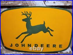 VINTAGE JOHN DEERE PORCELAIN SIGN 30x19 OLD FARM TRACTOR EQUIPMENT SERVICE SHOP VINTAGE JOHN DEERE PORCELAIN SIGN 30x19 OLD FARM TRACTOR EQUIPMENT SERVICE SHOP