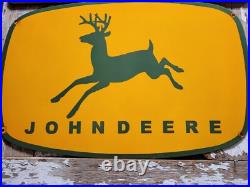 VINTAGE JOHN DEERE PORCELAIN SIGN 30x19 OLD FARM TRACTOR EQUIPMENT SERVICE SHOP VINTAGE JOHN DEERE PORCELAIN SIGN 30x19 OLD FARM TRACTOR EQUIPMENT SERVICE SHOP
