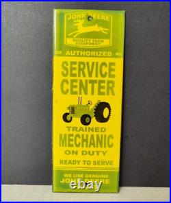 VINTAGE JOHN DEERE SERVICE CENTRE FARM TRACTOR PORCELAIN ENAMEL SIGN 8 x 3