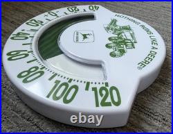VINTAGE JOHN DEERE TRACTOR Bathroom Scale Advertising THERMOMETER SIGN Gas Oil