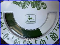 VINTAGE JOHN DEERE TRACTOR Bathroom Scale Advertising THERMOMETER SIGN Gas Oil