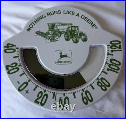 VINTAGE JOHN DEERE TRACTOR Bathroom Scale Advertising THERMOMETER SIGN Gas Oil