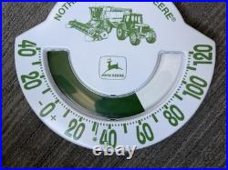 VINTAGE JOHN DEERE TRACTOR Bathroom Scale Advertising THERMOMETER SIGN Gas Oil