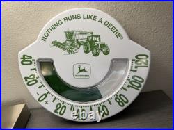 VINTAGE JOHN DEERE TRACTOR Bathroom Scale Advertising THERMOMETER SIGN Gas Oil