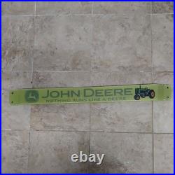 VINTAGE PORCELAIN JOHN DEERE SIGN DOOR PUSH BAR nothing runs like a DEERE