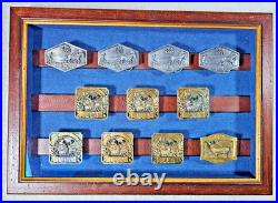 VTG John Deere FFA Belt Buckle Set 1990-2000 Ltd Ed 1/500 Dealer Framed Display