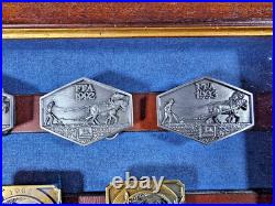 VTG John Deere FFA Belt Buckle Set 1990-2000 Ltd Ed 1/500 Dealer Framed Display