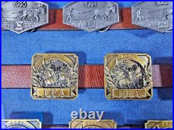 VTG John Deere FFA Belt Buckle Set 1990-2000 Ltd Ed 1/500 Dealer Framed Display