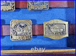 VTG John Deere FFA Belt Buckle Set 1990-2000 Ltd Ed 1/500 Dealer Framed Display