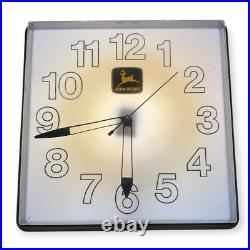 VTG John Deere Light Up Wall Clock Square 16x16 For Parts Read