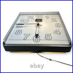 VTG John Deere Light Up Wall Clock Square 16x16 For Parts Read