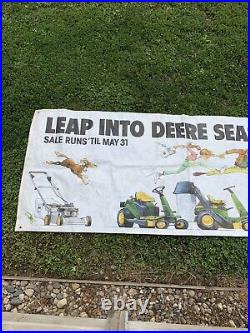 VTG Leap Into John Deere Lawn Mowers Season Sale Banner Advertising Flag SEE BIG