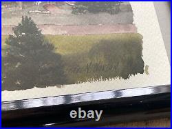 VTG Paul N Norton Art Watercolor Print JOHN DEERE PROP Farm Barn Signed