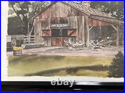 VTG Paul N Norton Art Watercolor Print JOHN DEERE PROP Farm Barn Signed