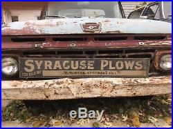 Very Rare Antique Wood Syracuse plow Sign Late 1800 Early 1900s Pre John Deere