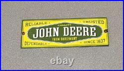Vintage 12 John Deere Deer Porcelain Sign Car Gas Oil Truck