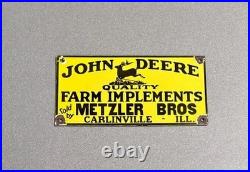 Vintage 12 John Deere Tractor Porcelain Sign Car Oil Gas Motorcycle Truck