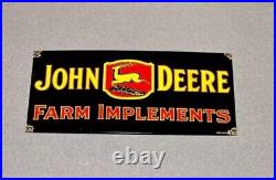 Vintage 18 John Deere Deer Porcelain Sign Car Gas Oil Truck Auto Motorcycle