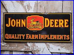 Vintage 1934 John Deere Porcelain Sign Farming Tractor Oil Gas Sales Service 24